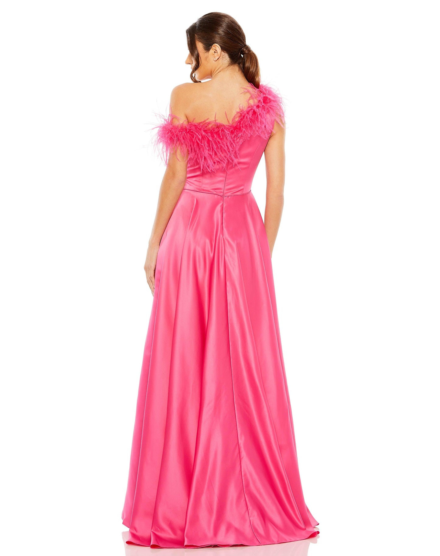 Prom Dresses Long Formal One Shoulder Prom Gown Hot Pink