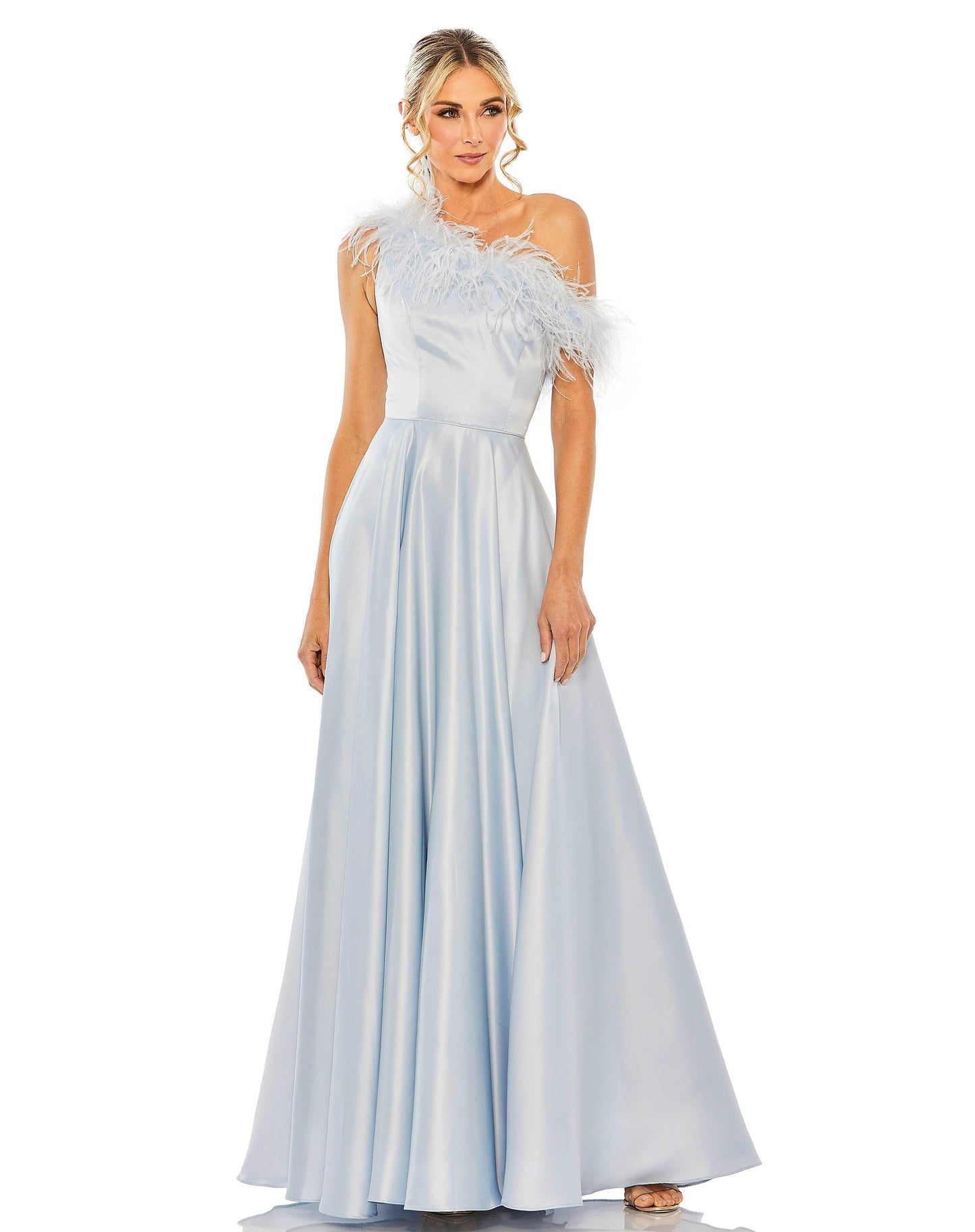 Prom Dresses Long Formal One Shoulder Prom Gown Powder Blue