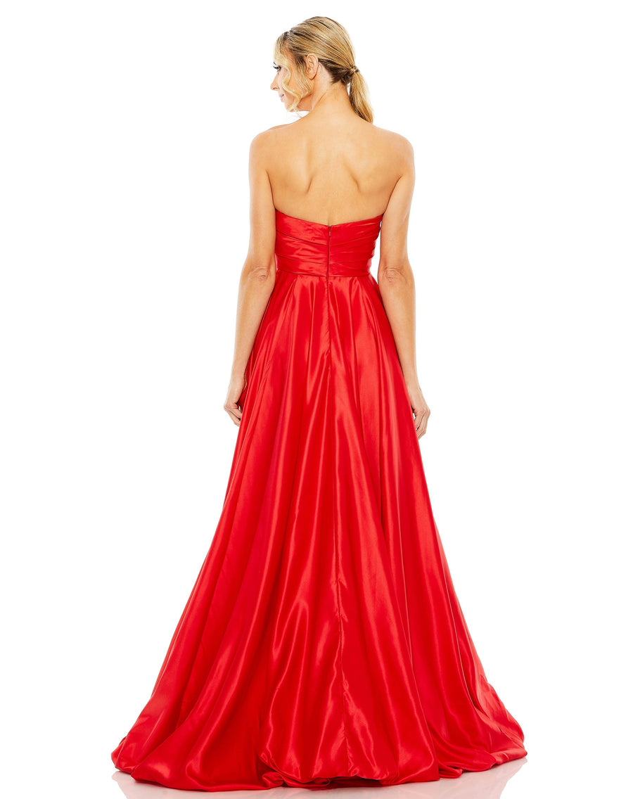 Prom Dresses High Low Strapless Prom Dress Red