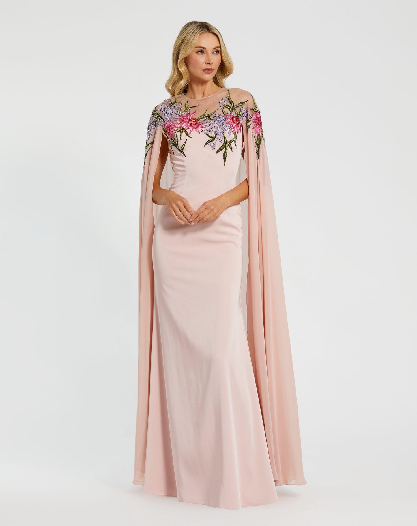 Formal Dresses Long Formal Evening Cape Dress Rose