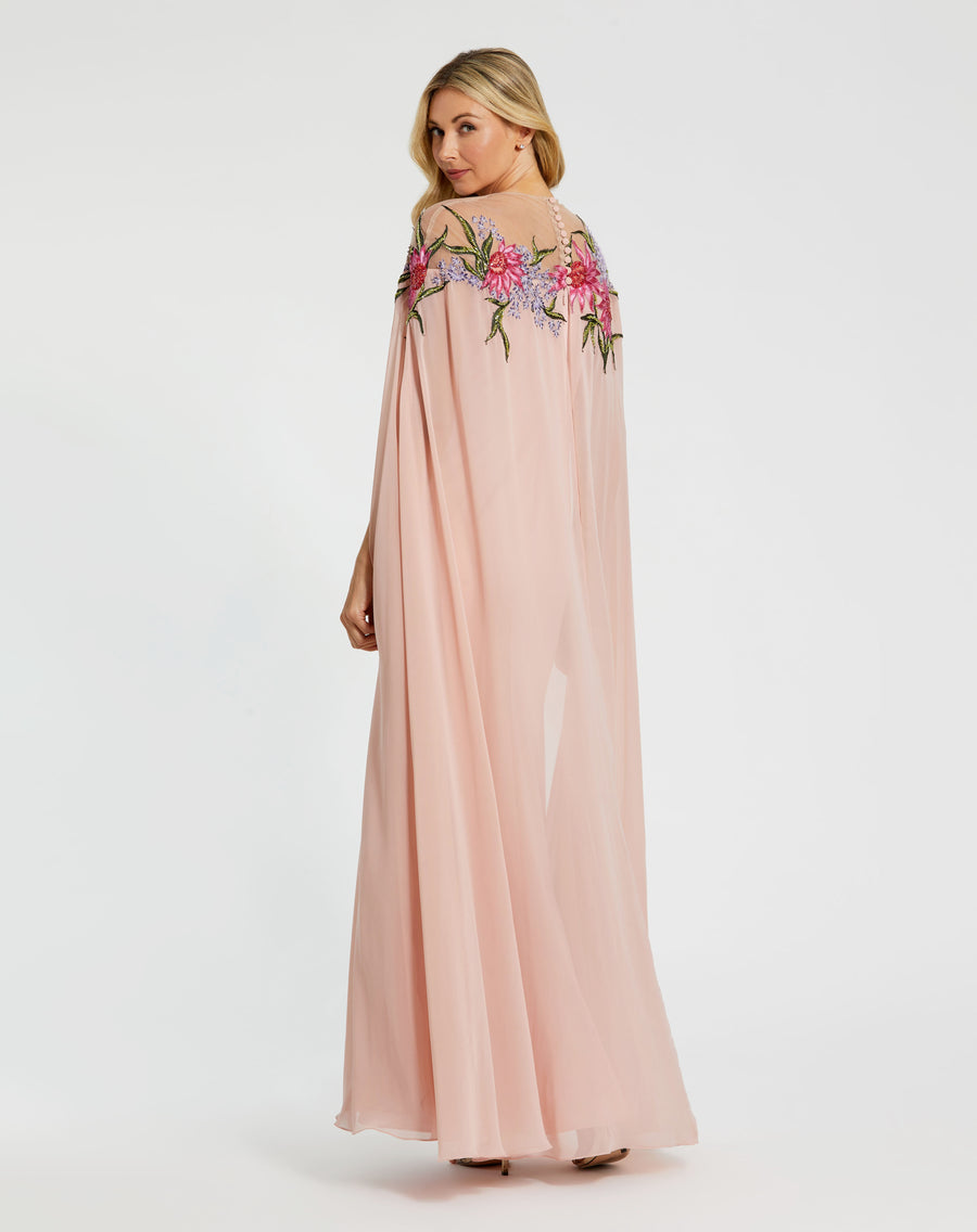 Formal Dresses Long Formal Evening Cape Dress Rose