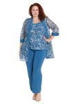 Pant Suit Long Plus Size Formal Pant Suit Wedgewood