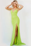 Prom Dresses Long Spaghetti Strap Fitted Prom Dress Lime