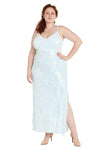 Plus Size Dresses Long Fitted Plus Size Sequin Formal Prom Dress Mint