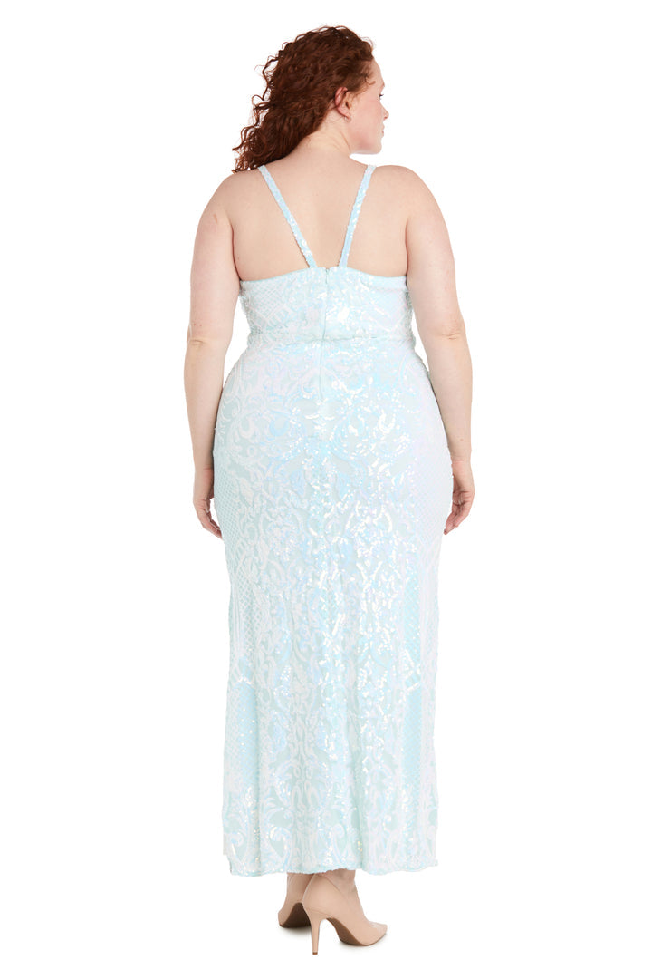 Plus Size Dresses Long Fitted Plus Size Sequin Formal Prom Dress Mint