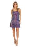 Cocktail Dresses Short Sequin Box Pattern Cocktail Dress Black/Blue/Rainbow