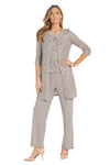 Pant Suit Mother of the Bride Pearl Jacket Pant Suit Taupe