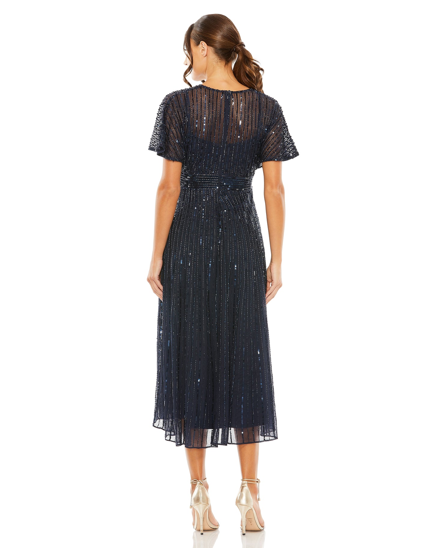 Cocktail Dresses Cocktail Sequin Midi Formal Dress Midnight