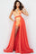 Jumpsuit Long Overskirt Sequin Prom Romper Neon Orange