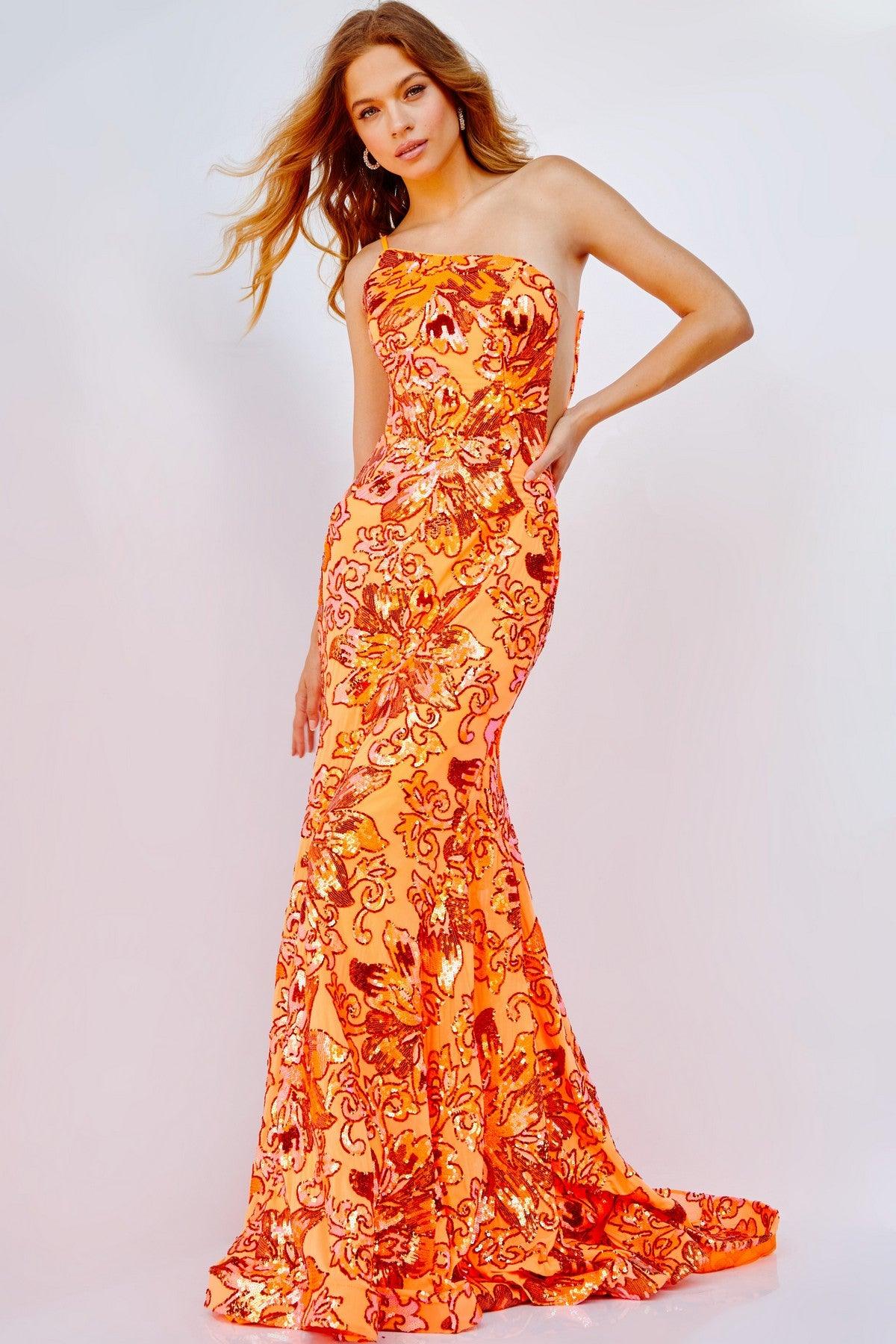 Prom Dresses Long One Shoulder Mermaid Prom Dress Orange