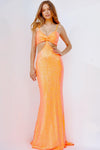 Prom Dresses Long Fitted Spaghetti Strap Prom Gown Orange