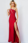 Prom Dresses Fitted Long One Shoulder Evening Gown RED