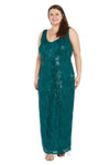 Plus Size Dresses Long Plus Size Formal Sequin Fringe Dress Emerald