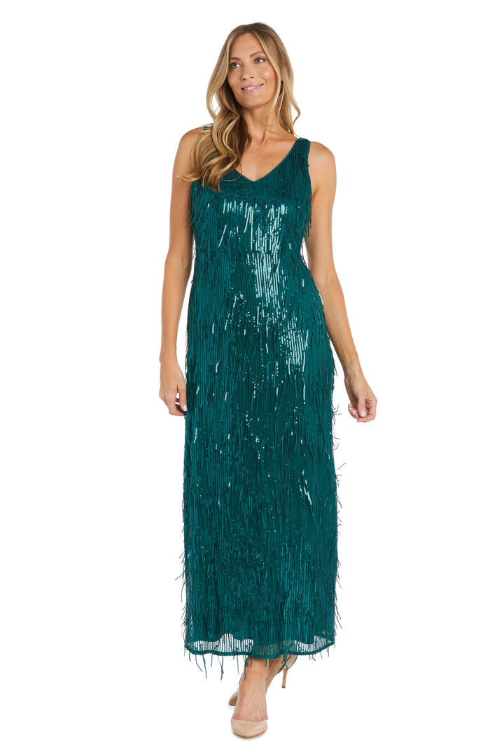 Formal Dresses Long Formal Sequin Fringe Dress Emerald