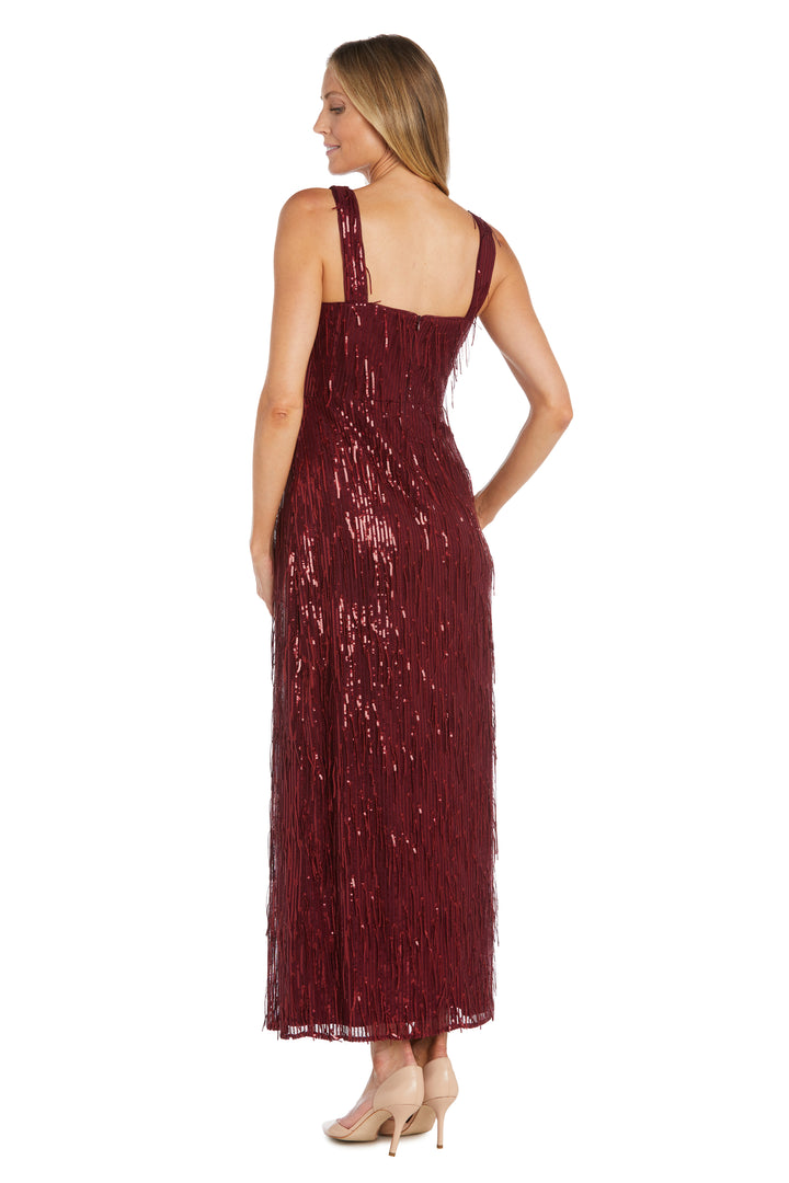 Formal Dresses Long Formal Sequin Fringe Dress Merlot