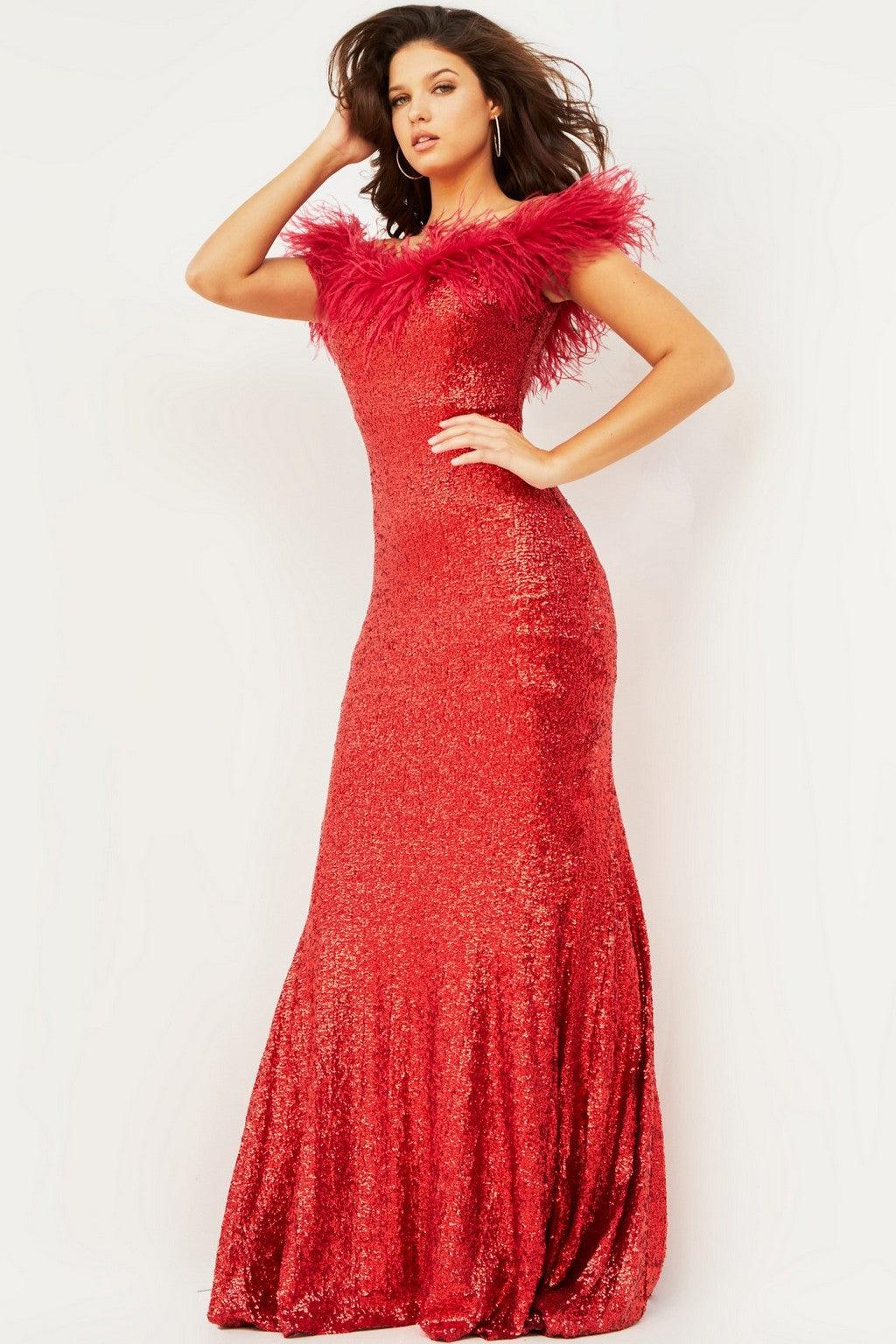 Prom Dresses Fitted Long Evening Gown RED