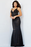 Prom Dresses Long Formal Fitted Lace Prom Dress Black/Nude