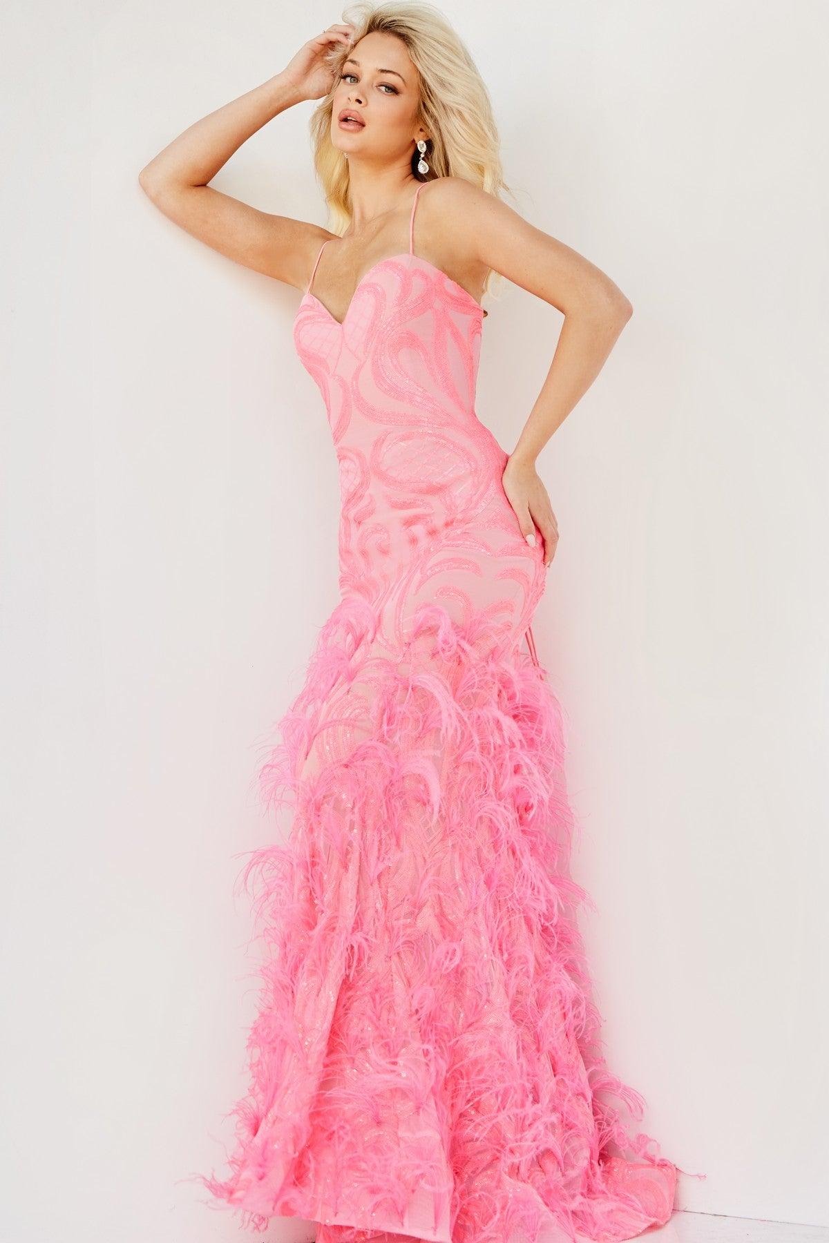 Prom Dresses Long Spaghetti Strap Prom Dress Hot Pink