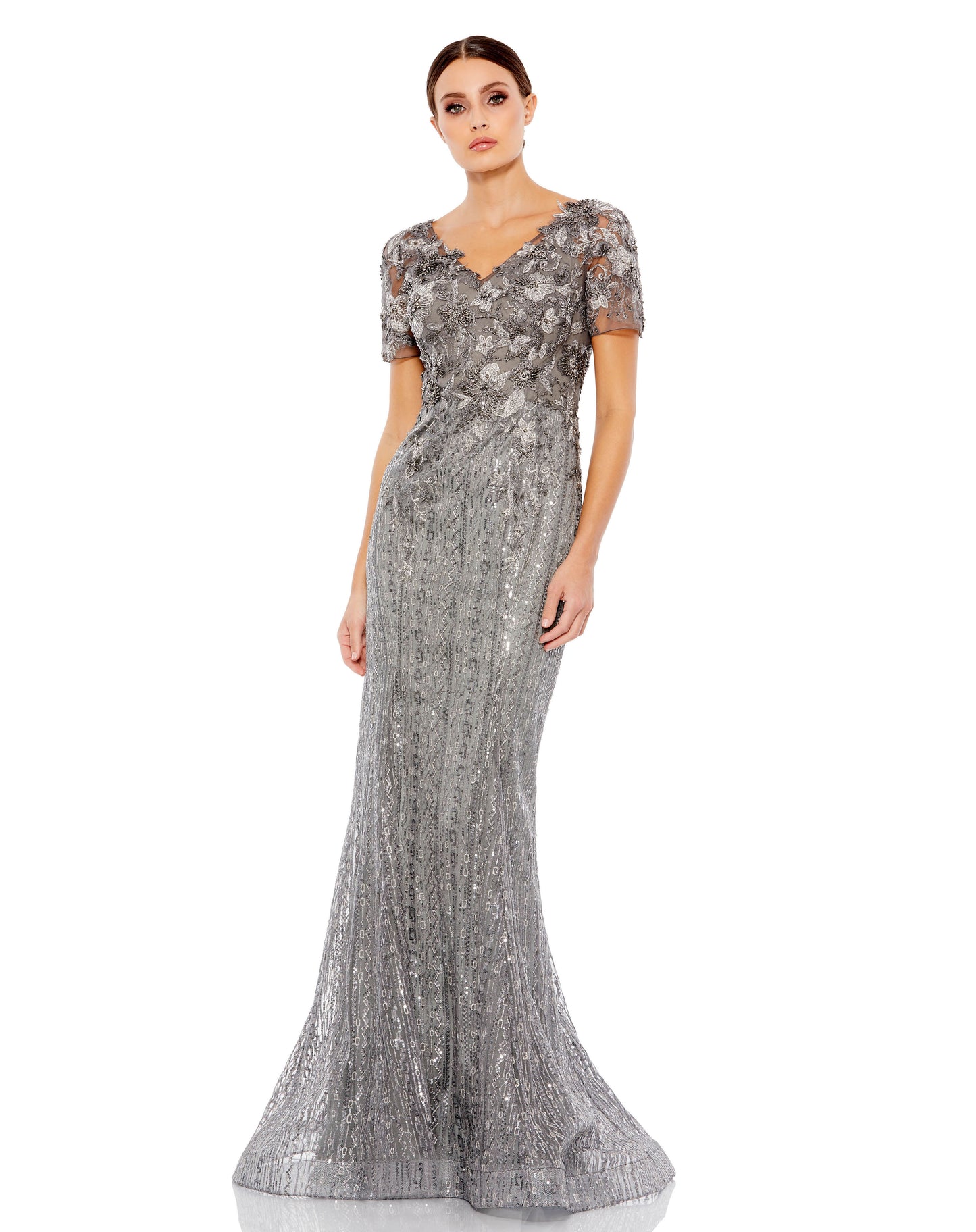 Formal Dresses Long Fitted Formal Evening Trumpet Gown Dark Grey