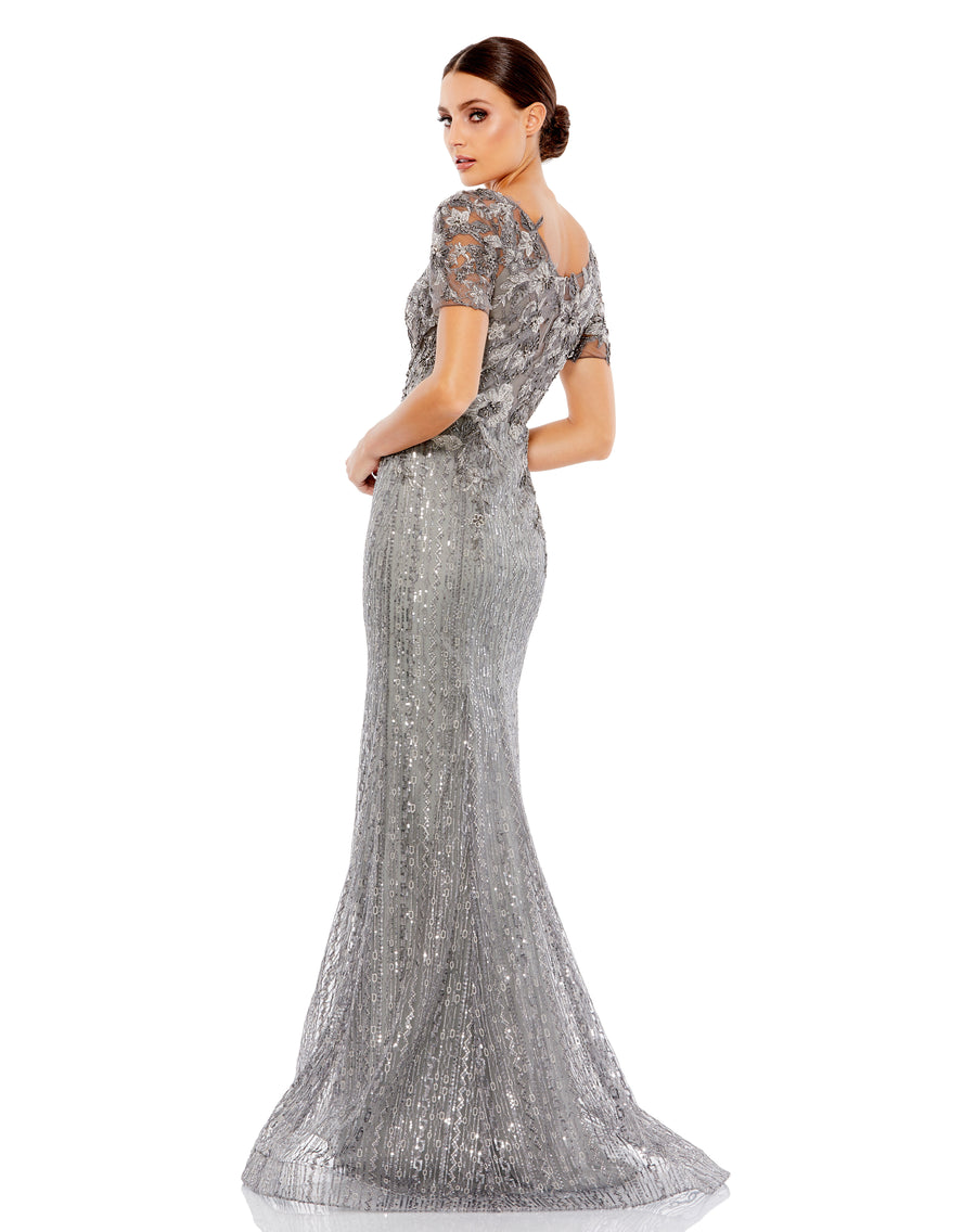 Formal Dresses Long Fitted Formal Evening Trumpet Gown Dark Grey