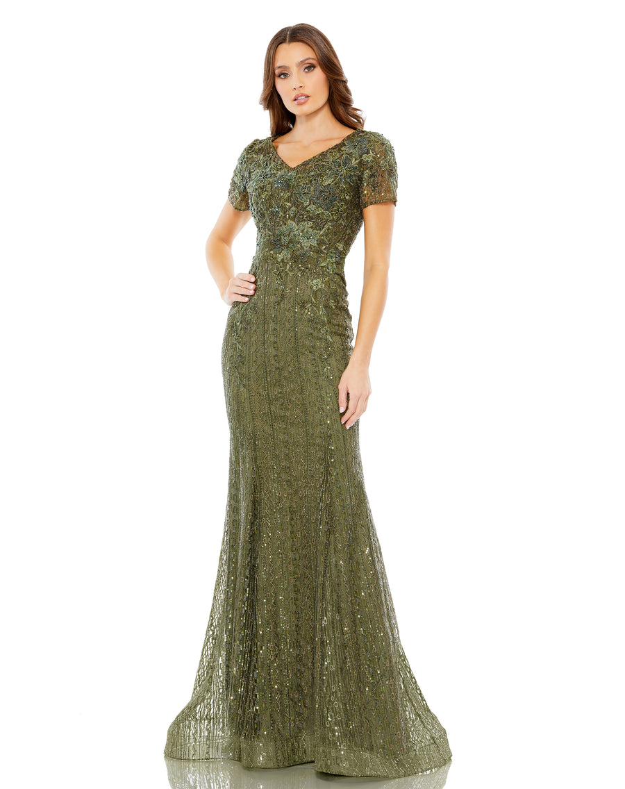 Formal Dresses Long Fitted Formal Evening Trumpet Gown Olive