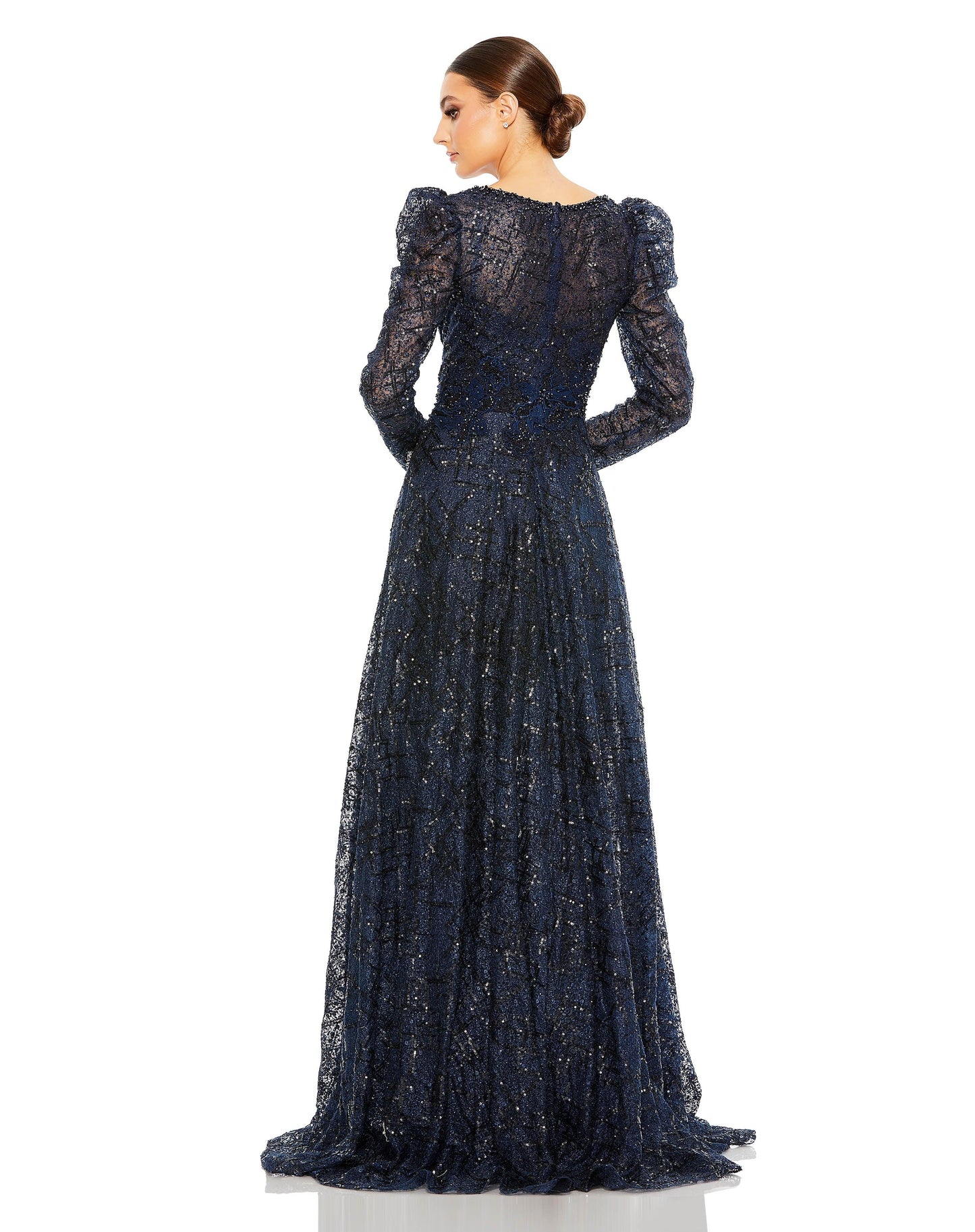 Formal Dresses Long Sleeve Formal Lace Dress Midnight