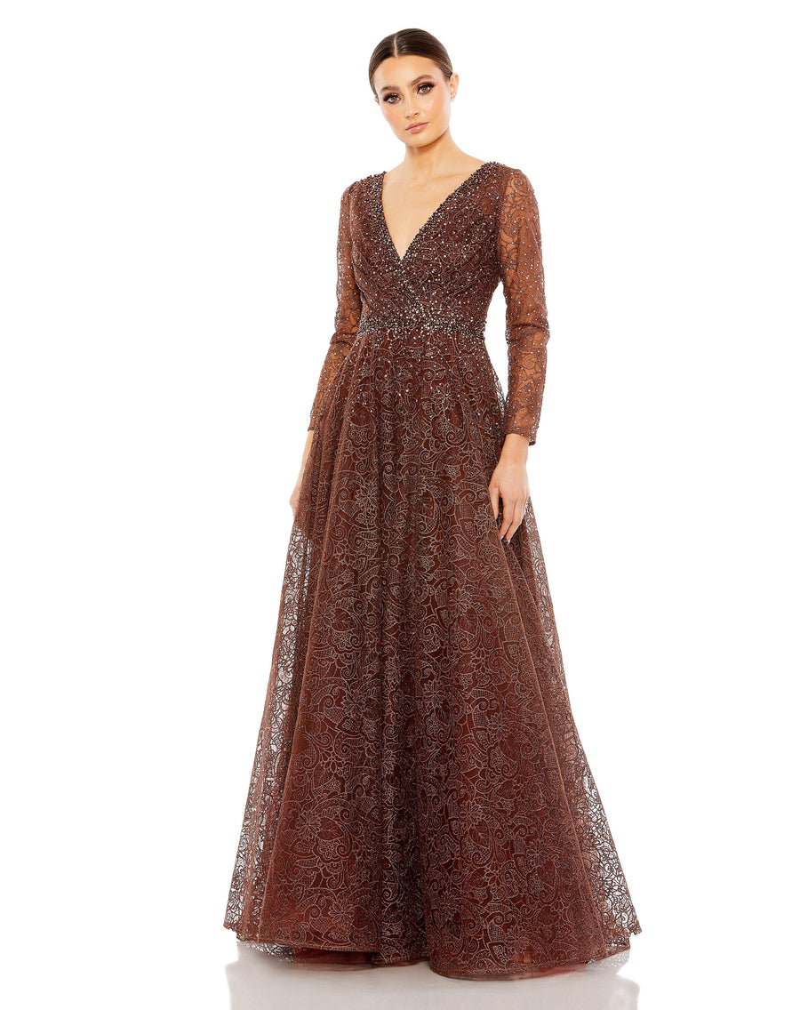 Formal Dresses Long Sleeve Formal Evening Dress Chocolate