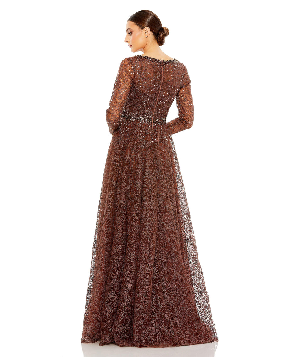 Formal Dresses Long Sleeve Formal Evening Dress Chocolate