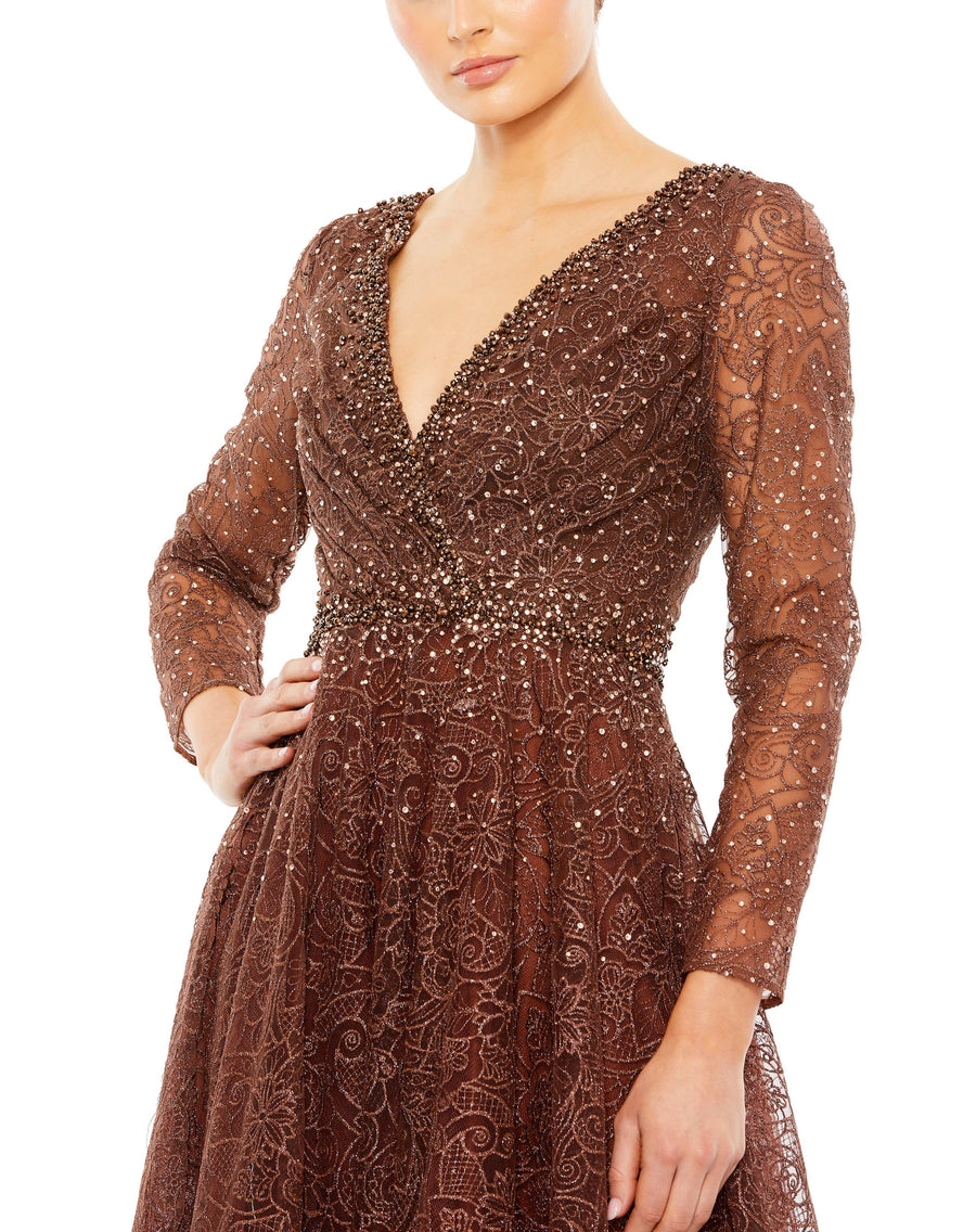 Formal Dresses Long Sleeve Formal Evening Dress Chocolate