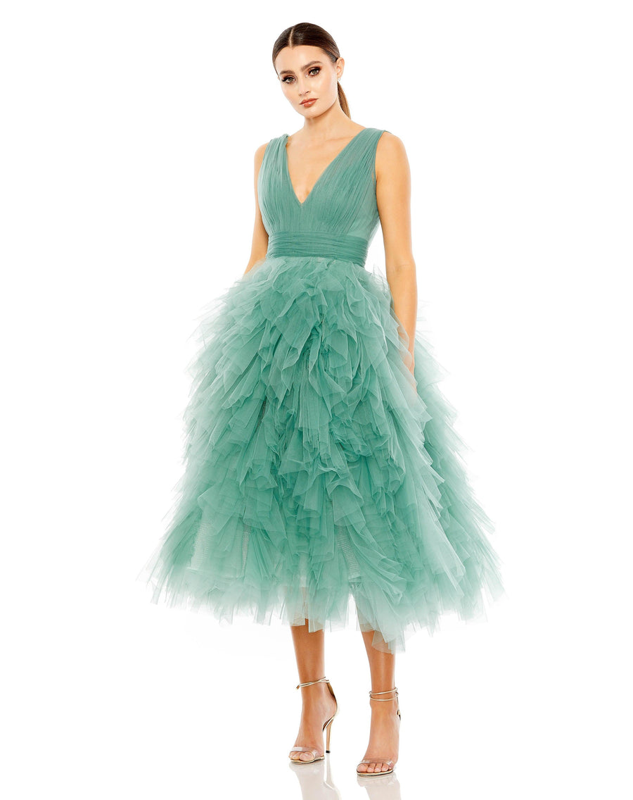 Formal Dresses Tea Length Sleeveless Formal Dress Jade