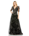 Formal Dresses Long Formal Puff Sleeve Dress Black