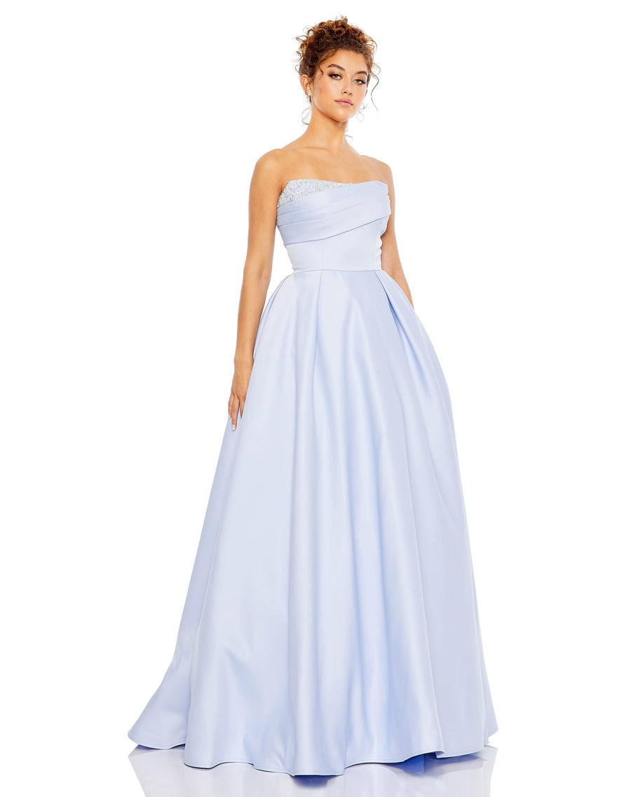 Prom Dresses Long Strapless Prom Ball Gown Powder Blue