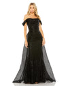 Prom Dresses Long A Line Formal Overskirt Prom Dress Black