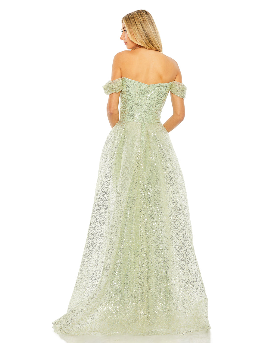 Prom Dresses Long A Line Formal Overskirt Prom Dress Sage