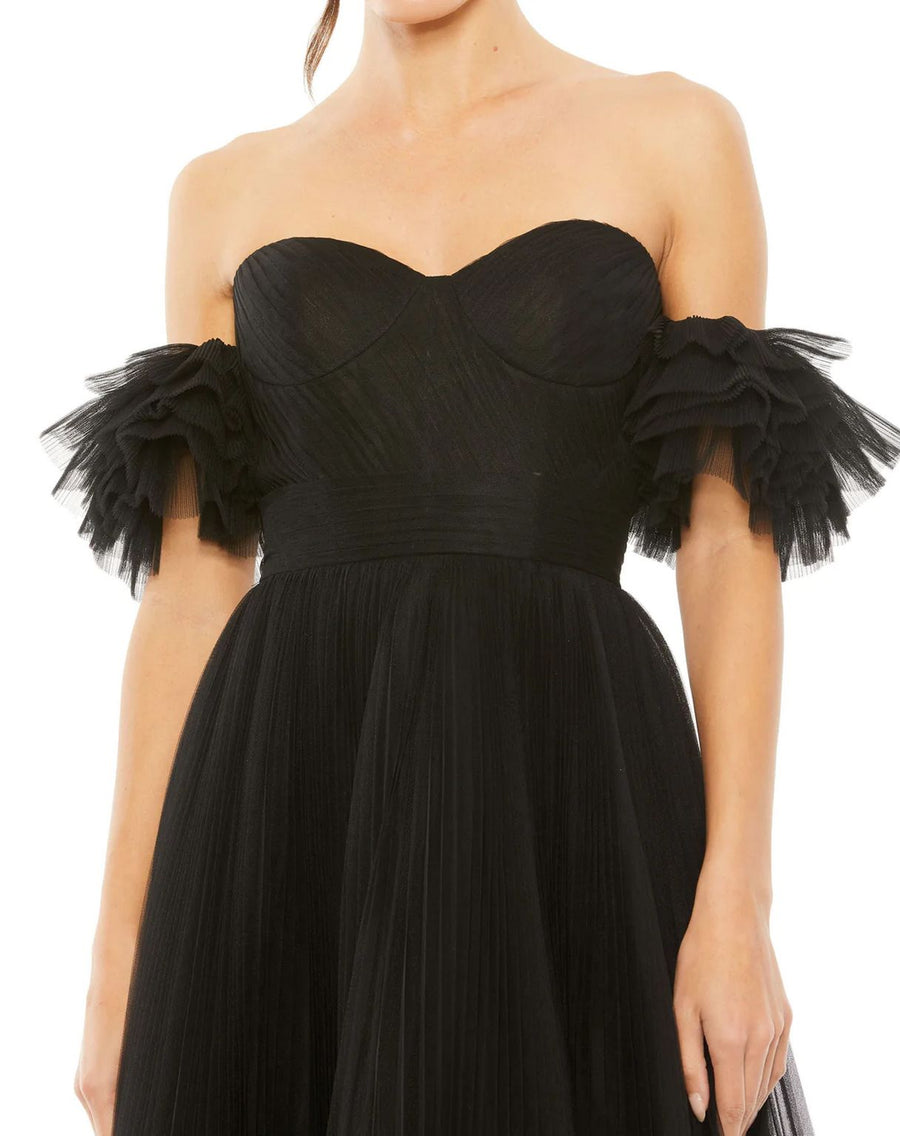 Formal Dresses Long Off Shoulder Tulle A Line Dress Black