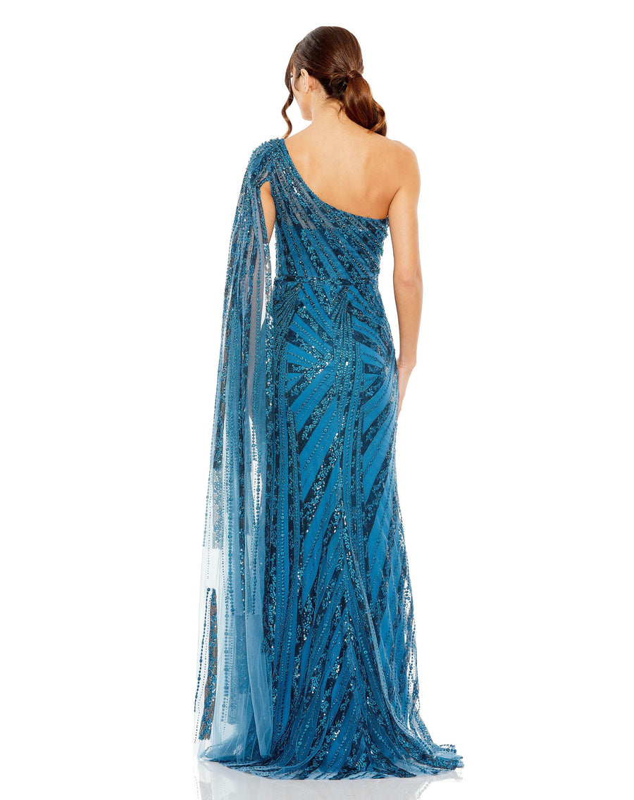 Formal Dresses Long One Shoulder Formal Dress Ocean Blue