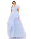 Prom Dresses Long One Shoulder Ruffle Prom Gown Periwinkle