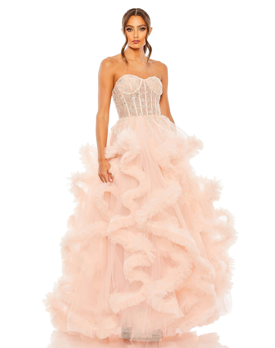 Prom Dresses Prom Long Strapless Ball Gown Pink