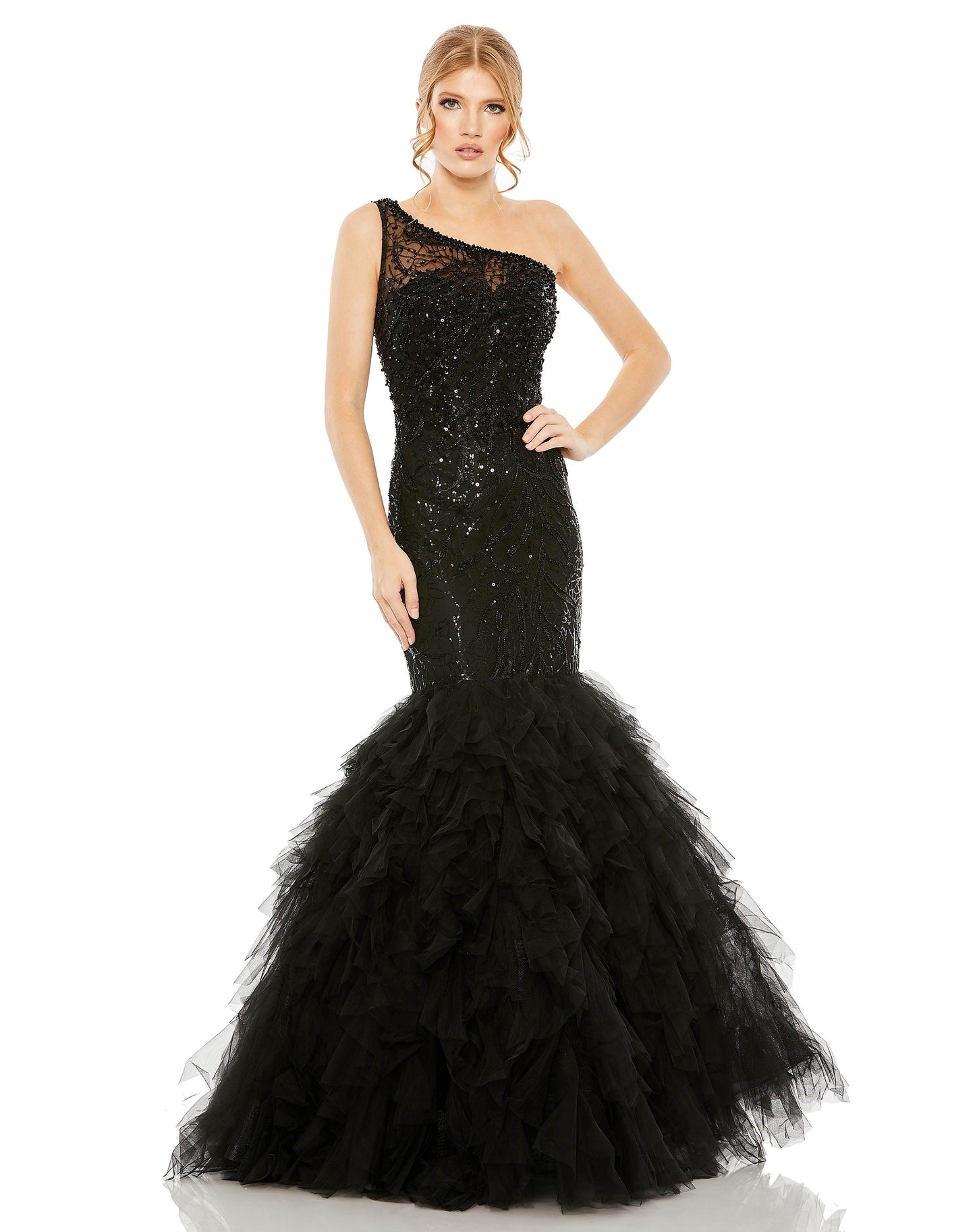 Prom Dresses Long One Shoulder Mermaid Prom Dress Black