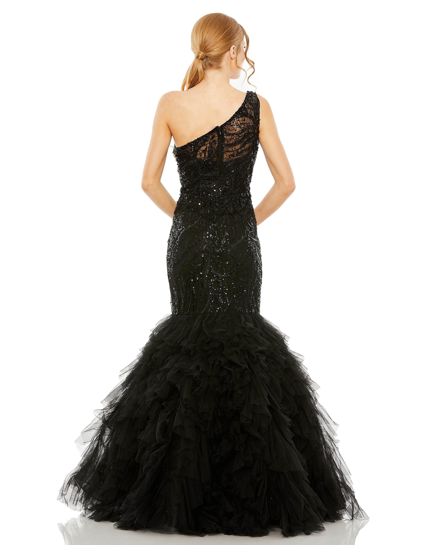 Prom Dresses Long One Shoulder Mermaid Prom Dress Black