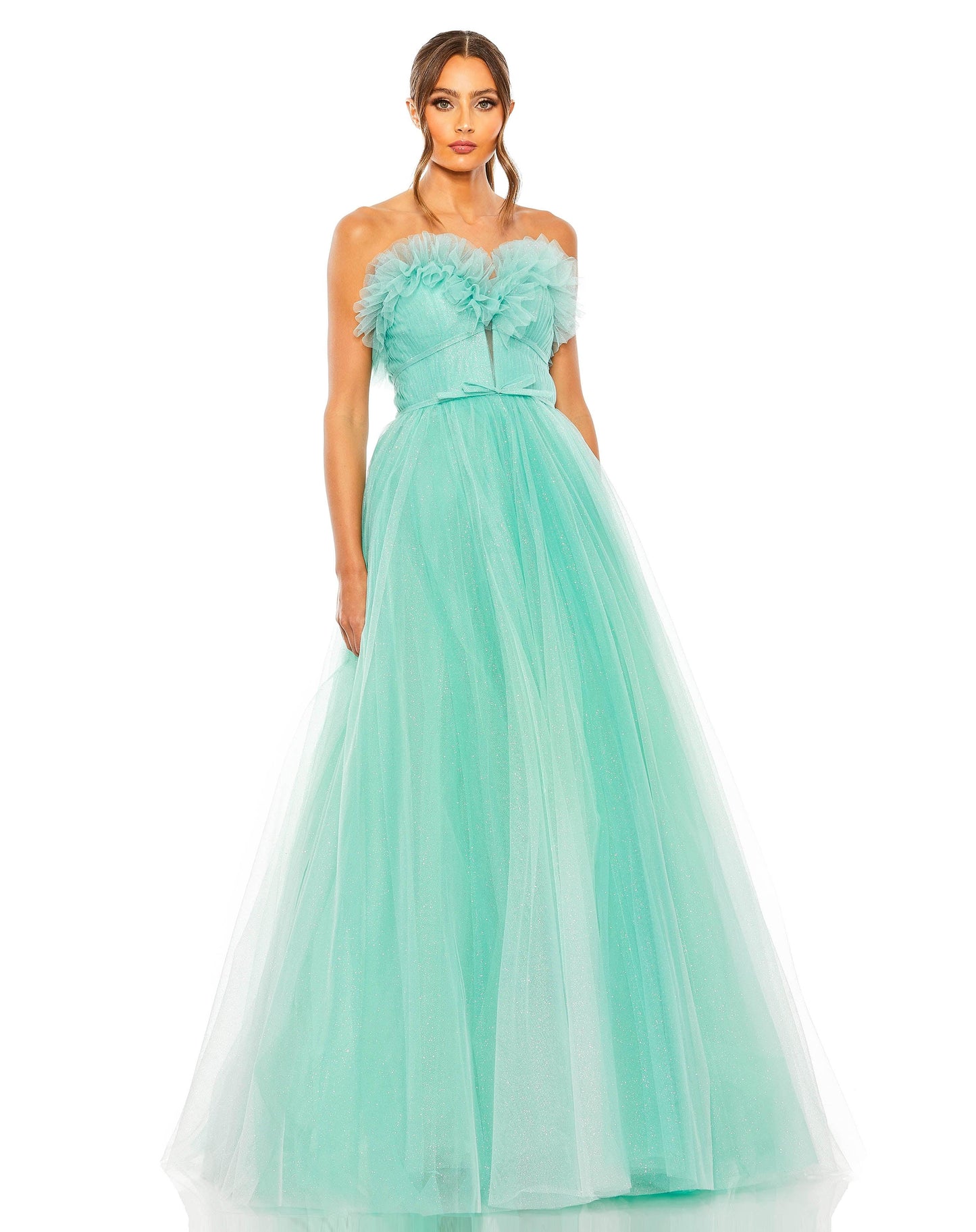 Prom Dresses Prom Strapless Long Ball Gown Aqua Ombre