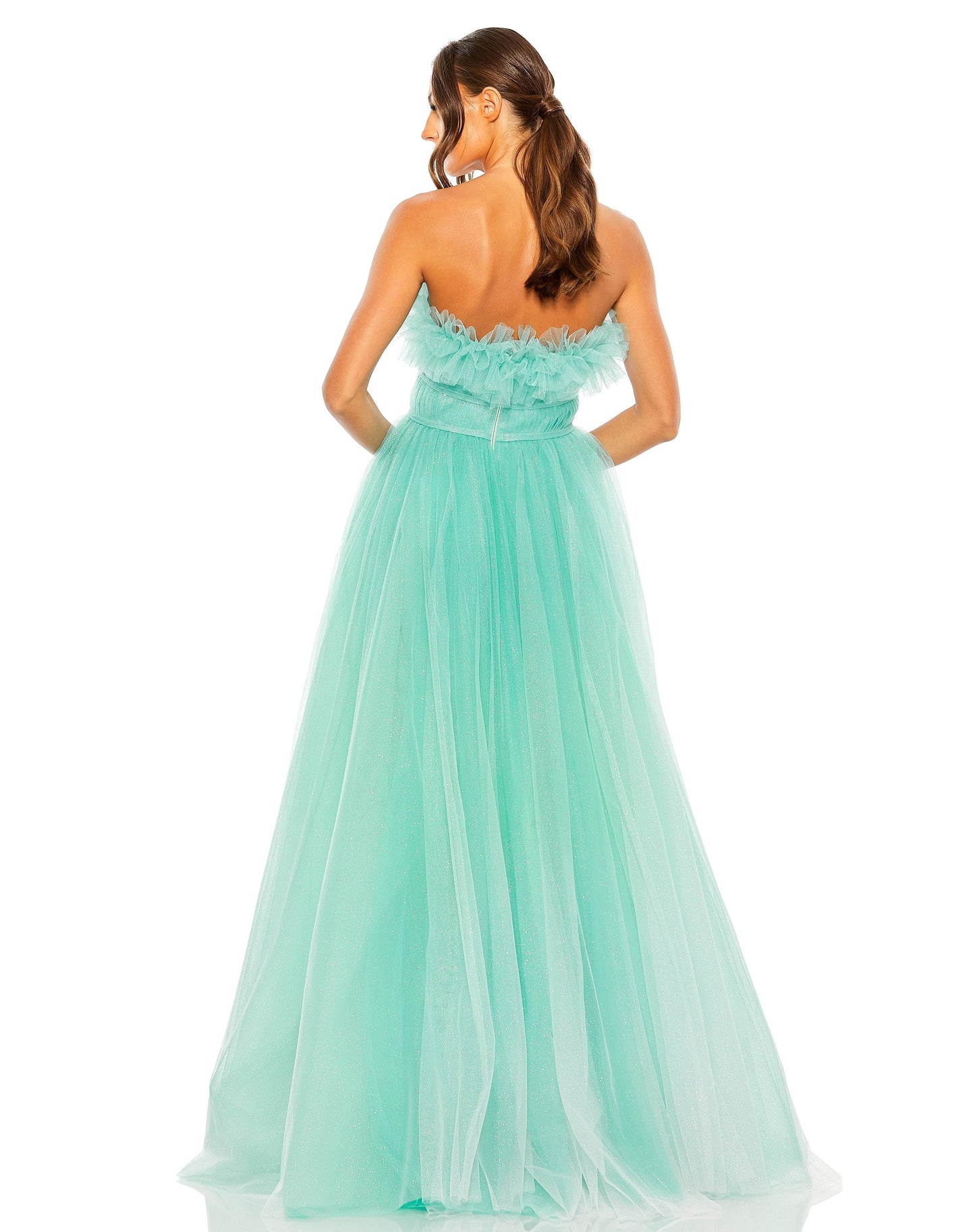 Prom Dresses Prom Strapless Long Ball Gown Aqua Ombre