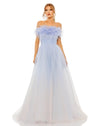 Prom Dresses Long Strapless Prom Ball Gown Blue Ombre