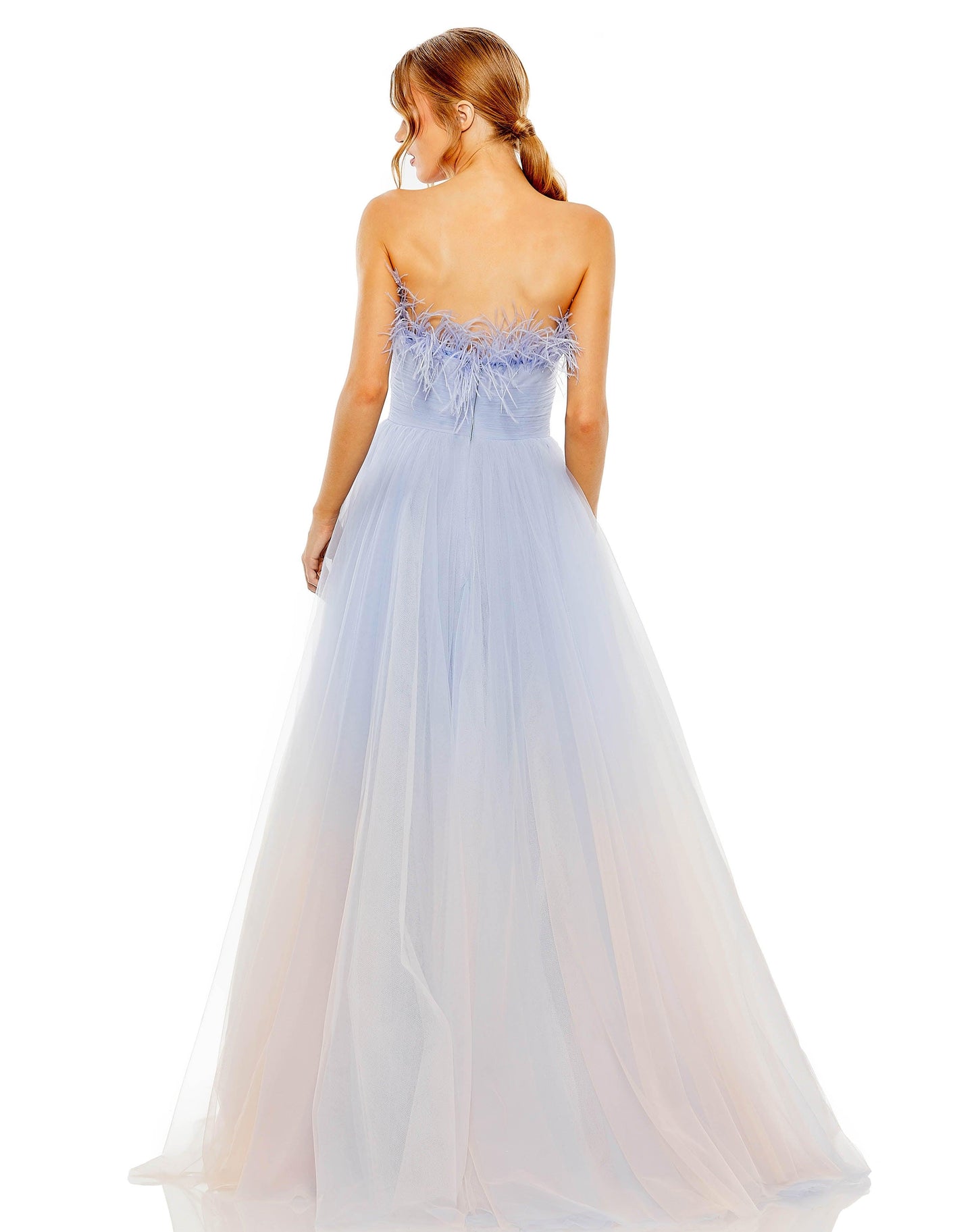 Prom Dresses Long Strapless Prom Ball Gown Blue Ombre