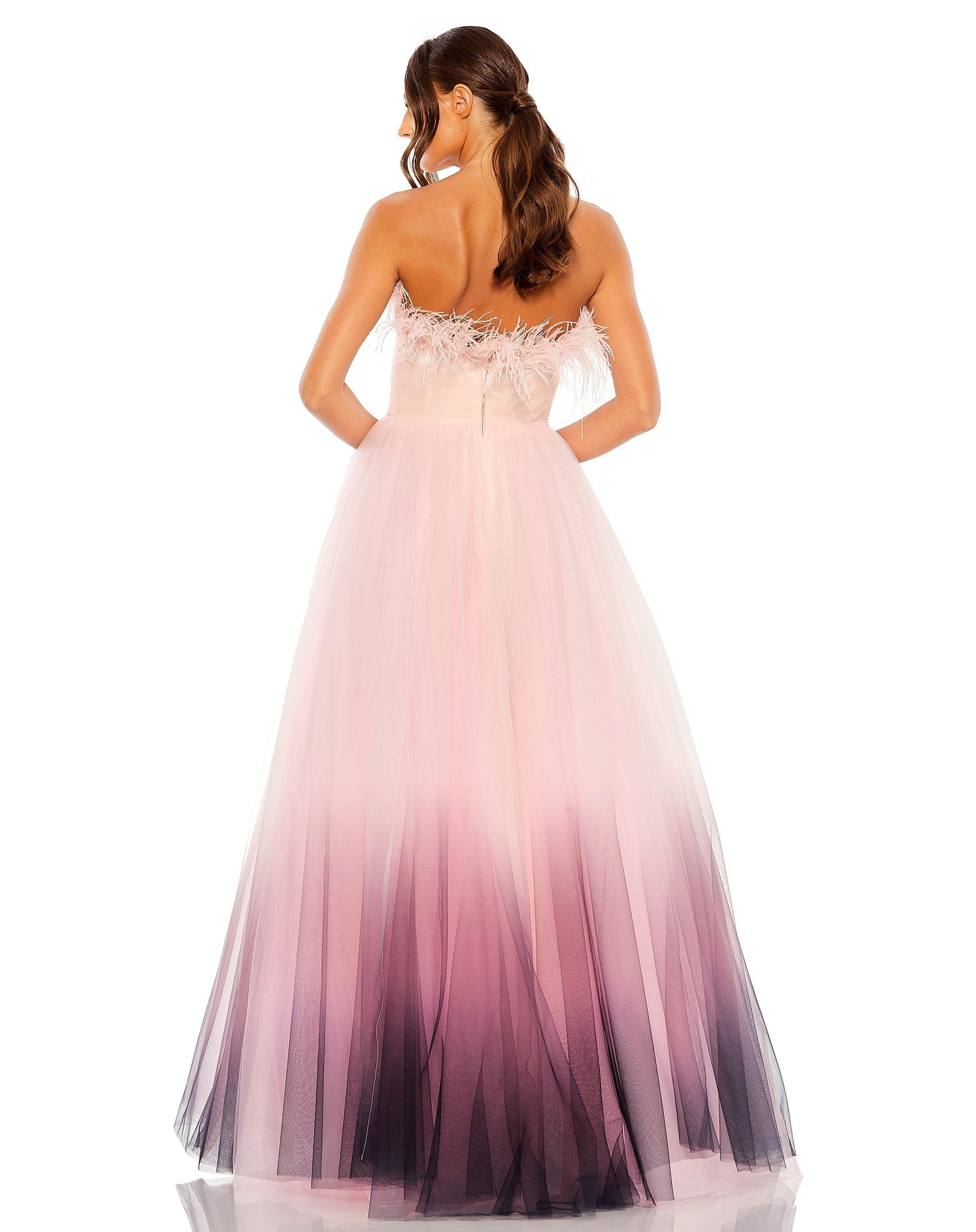 Prom Dresses Long Strapless Prom Ball Gown Pink Ombre