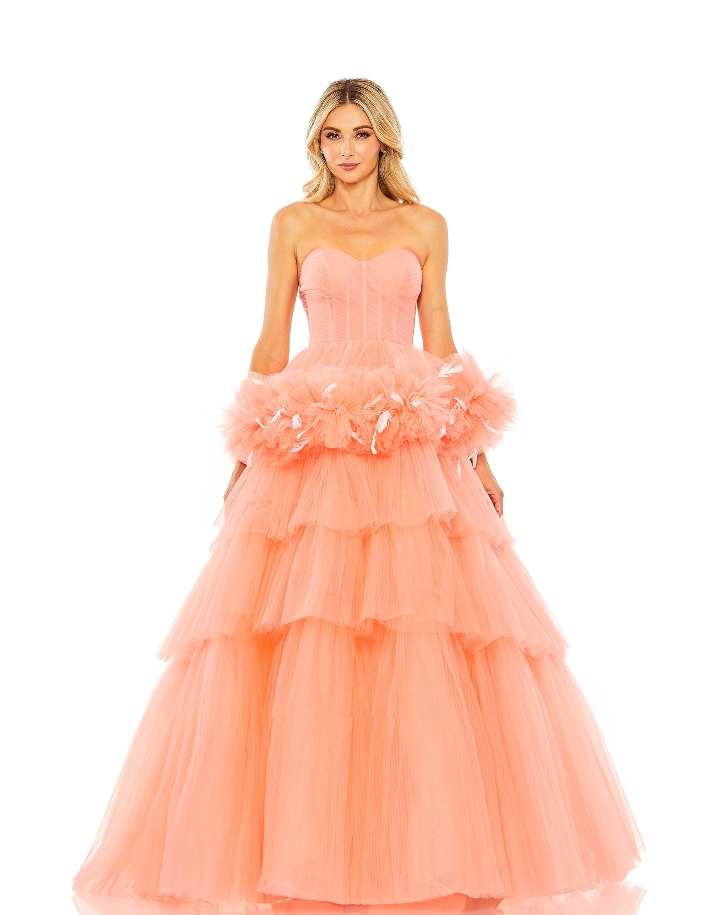 Prom Dresses Prom Long Strapless Ball Gown Coral