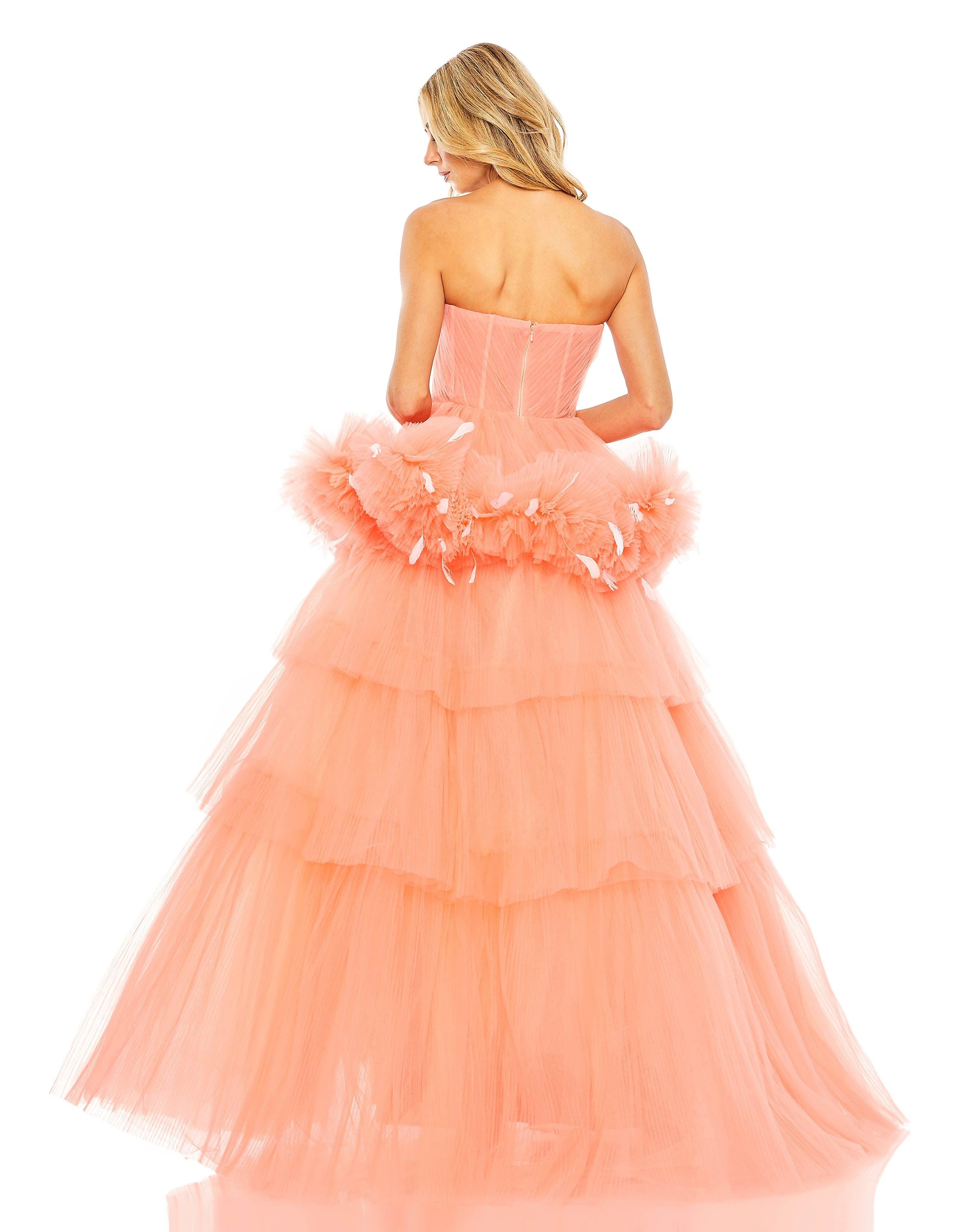 Prom Dresses Prom Long Strapless Ball Gown Coral