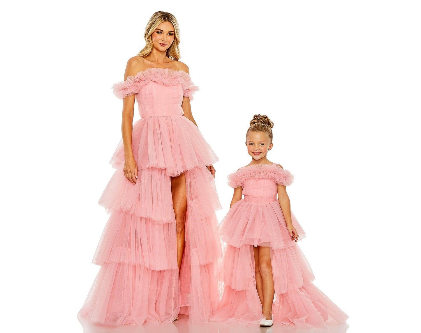 Flower Girl Dresses High Low Off Shoulder Flower Girl Ball Gown Pink