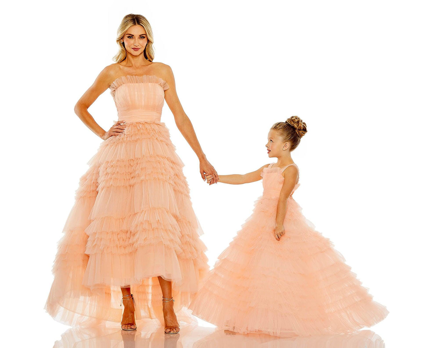 Flower Girl Dresses Long Sleeveless Flower Girl Ball Gown Peach