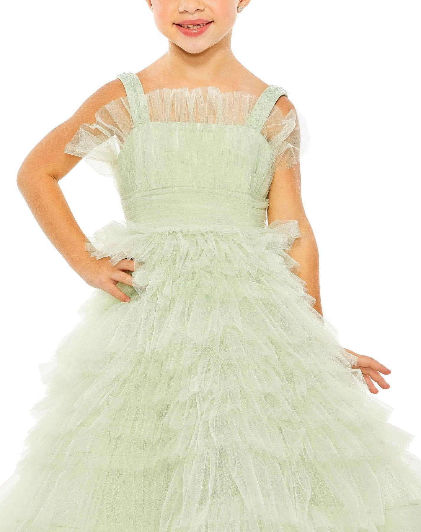 Flower Girl Dresses Long Sleeveless Flower Girl Ball Gown Mint